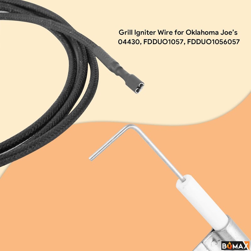 BQMAX Grill Igniter Kit for Oklahoma Joe's Longhorn Combo 3 Burner Charcoal/Gas Smoker Grill 15202029 18202083 16202046 14201767, 4 Outlet Tact Push Button Grill Igniter for Oklahoma Joes Longhorn - Image 5